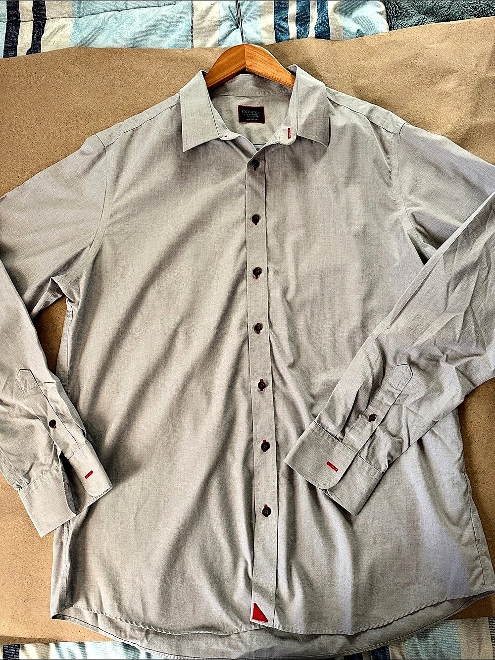 UNTUCKit Wrinkle-Free Rubican Shirt Gray Size XXL Tall